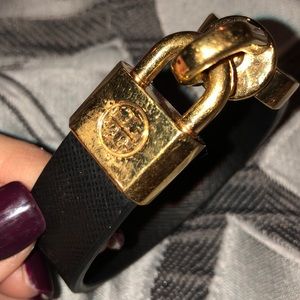 Tory Burch gold and leather band